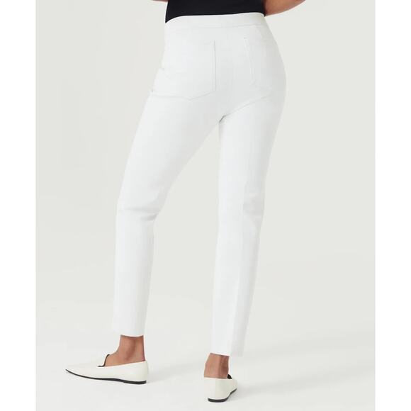 Spanx On-the-Go Ankle Slim Straight White Ultimate Opacity Pants Size M - Picture 2 of 6